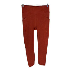 Lululemon Time To Sweat Crop *23" Stride Emboss Cayenne-sz 6